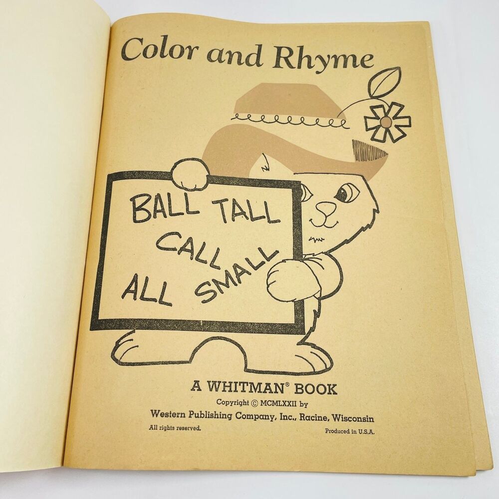 Color and Rhyme Whitman 1972 Vintage Children's Book Illustrated 1111 - Picture 5 of 8